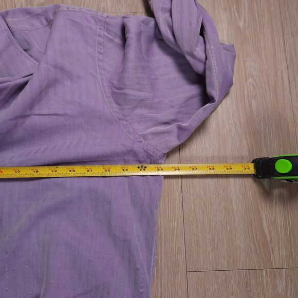 Gieves & Hawkes Dress Shirt 16.5-35.5 Purple Herringbone French Cuff Button Down - Picture 8 of 10